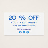 青い地中海のタイル感謝していはディスカウントカード (裏面)