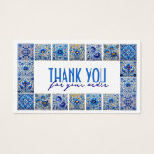 青い地中海のタイル感謝していはディスカウントカード (正面)