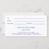 青い地中海のタイル枠のギフト証明書 (裏面)