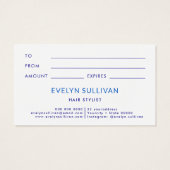 青い地中海のタイル枠ギフトカード (裏面)