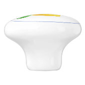 青い地中海の枠とレモンの水色 セラミックノブ (側面)