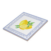 青い地中海の枠とレモンの水色 タイル (側面)