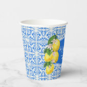 青い地中海の柑橘類のレモン ブライダルシャワー 紙コップ (右)