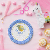 青い地中海 ラ・ドルチェ・ヴィータ ブライダルシャワー ペーパープレート (パーティー)