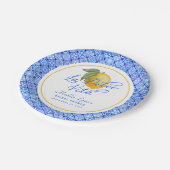 青い地中海 ラ・ドルチェ・ヴィータ ブライダルシャワー ペーパープレート (アングル)
