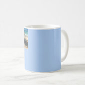 「青い地平線」船カラフルリラックス船 コーヒーマグカップ (正面右)