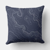 青い地形の地図 クッション (裏面)