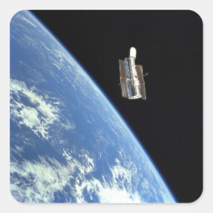 青い地球が付いているハッブル宇宙望遠鏡 スクエアシール