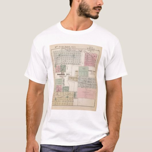 青い地球、ミネソタのWinnebago都市地図の地図 Tシャツ (正面)