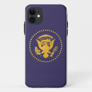 青い地面の金ゴールドの大統領のなシール iPhone 11 ケース