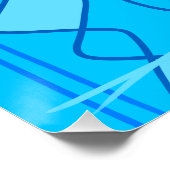 青い垂直ジオメトリデザイン ポスター (コーナー)