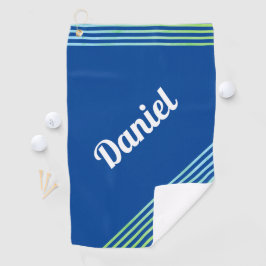 青い垂直ストライプ選手の名モダン前ゴルファー ゴルフタオル