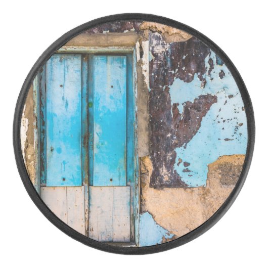 青い壁とドア アイスホッケーパック (正面)