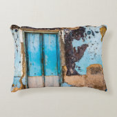 青い壁とドア アクセントクッション (正面)