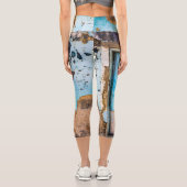 青い壁とドア カプリレギンス (裏面)