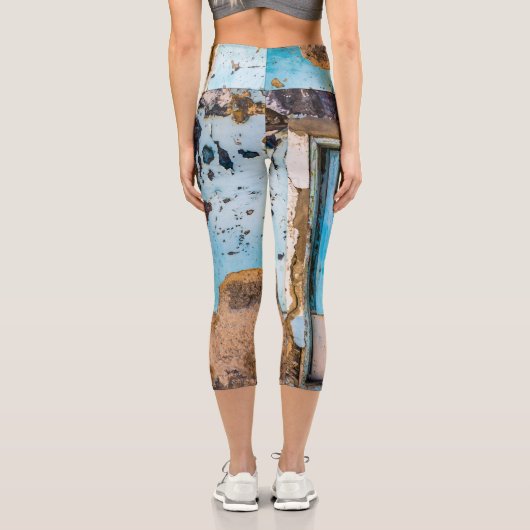 青い壁とドア カプリレギンス (裏面)