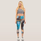 青い壁とドア カプリレギンス (正面)