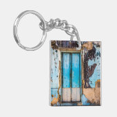 青い壁とドア キーホルダー (正面左)