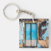 青い壁とドア キーホルダー (正面)