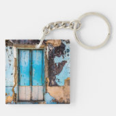 青い壁とドア キーホルダー (裏面)
