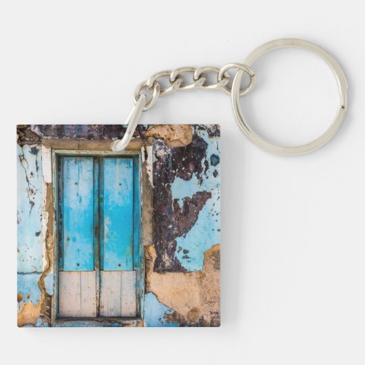青い壁とドア キーホルダー (裏面)
