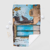 青い壁とドア ゴルフタオル (インサイチュ)