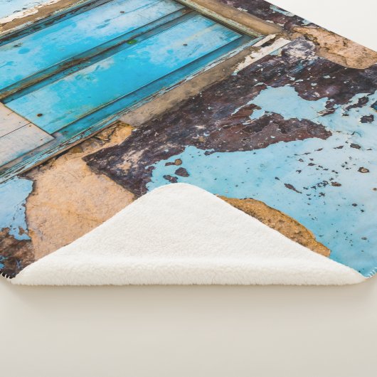 青い壁とドア シェルパブランケット (3/4)