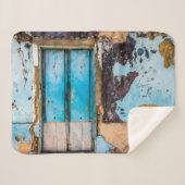 青い壁とドア シェルパブランケット (正面(横))