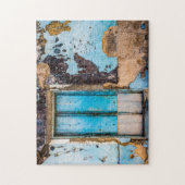 青い壁とドア ジグソーパズル (縦)