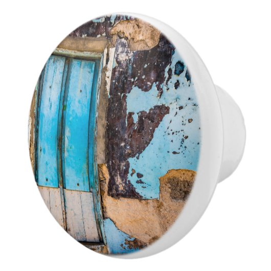 青い壁とドア セラミックノブ (右)