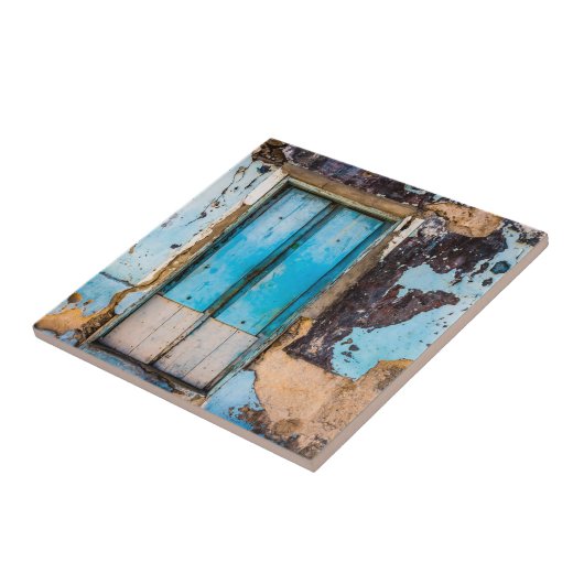 青い壁とドア タイル (側面)