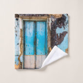 青い壁とドア バスタオルセット (ウォッシュタオル)