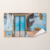青い壁とドア バスタオルセット (ハンドタオル)