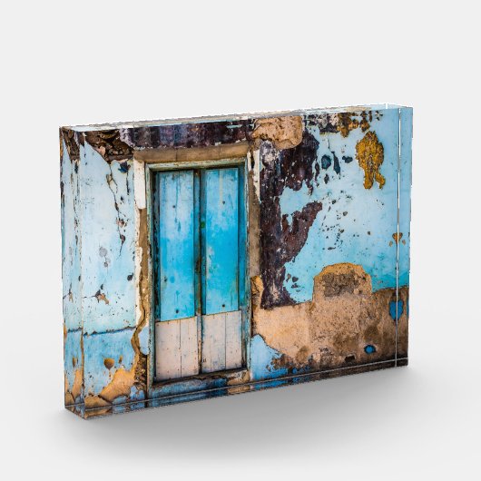 青い壁とドア フォトブロック (左)