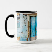 青い壁とドア マグカップ (左)