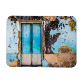 青い壁とドア マグネット (横)