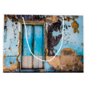 青い壁とドア ラージペーパーバッグ (裏面)