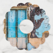 青い壁とドア ワイングラスタグ (正面)