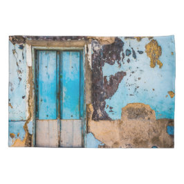 青い壁とドア 枕カバー