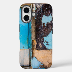 青い壁とドア iPhone 16ケース