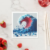 青い壁を破壊する政治赤波 スタンダードカクテルナプキン (インサイチュ)