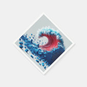青い壁を破壊する政治赤波 スタンダードカクテルナプキン (角)
