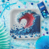 青い壁を破壊する政治赤波 ペーパープレート (パーティー)