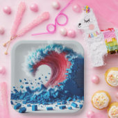 青い壁を破壊する政治赤波 ペーパープレート (パーティー)