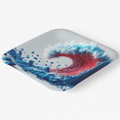 青い壁を破壊する政治赤波 ペーパープレート (傾斜あり)