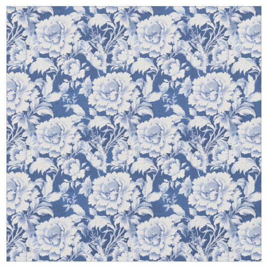 青い壁紙に白いバラの花自然 ファブリック (クローズアップ)