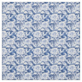 青い壁紙に白いバラの花自然 ファブリック (見本)