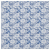 青い壁紙に白いバラの花自然 ファブリック (見本)