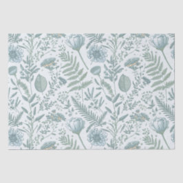 青い壁紙フローラ 薄葉紙