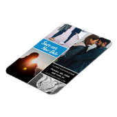 青い変更救日新の写真結婚の更新 マグネット (左側)